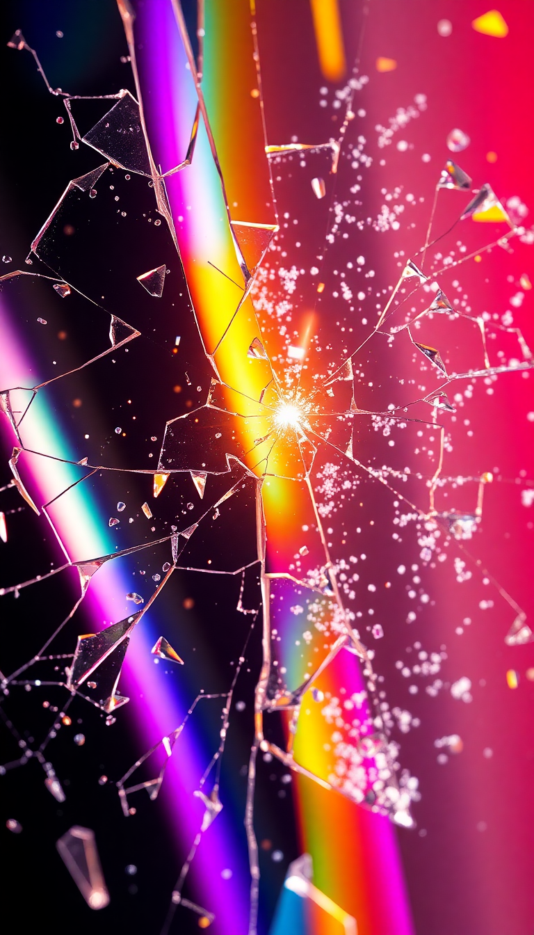 Shattered Glass Prism Light Rainbow Digital art Wallpaper