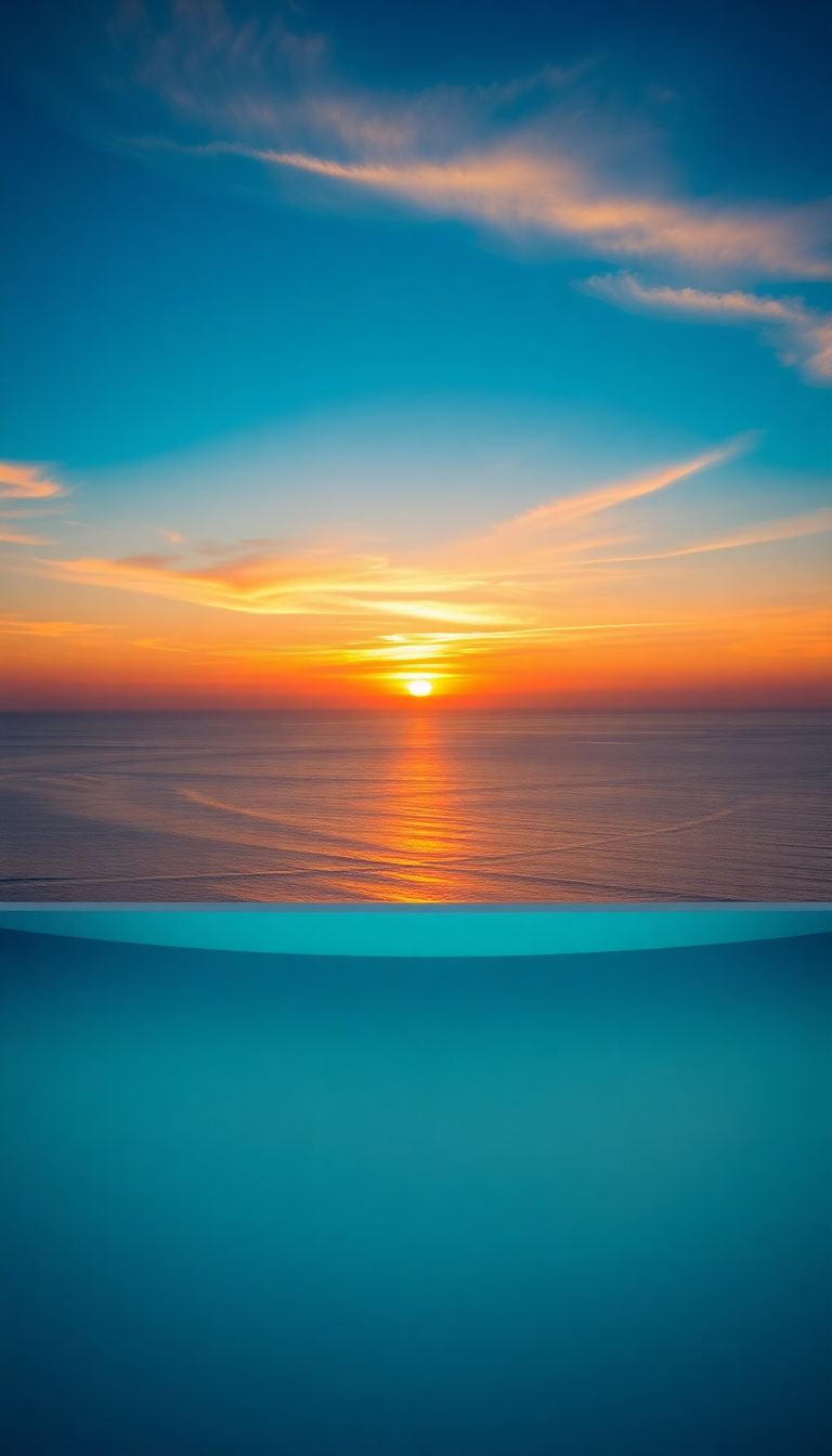 Infinity Pool Edge Overlooking Ocean Photorealistic Wallpaper