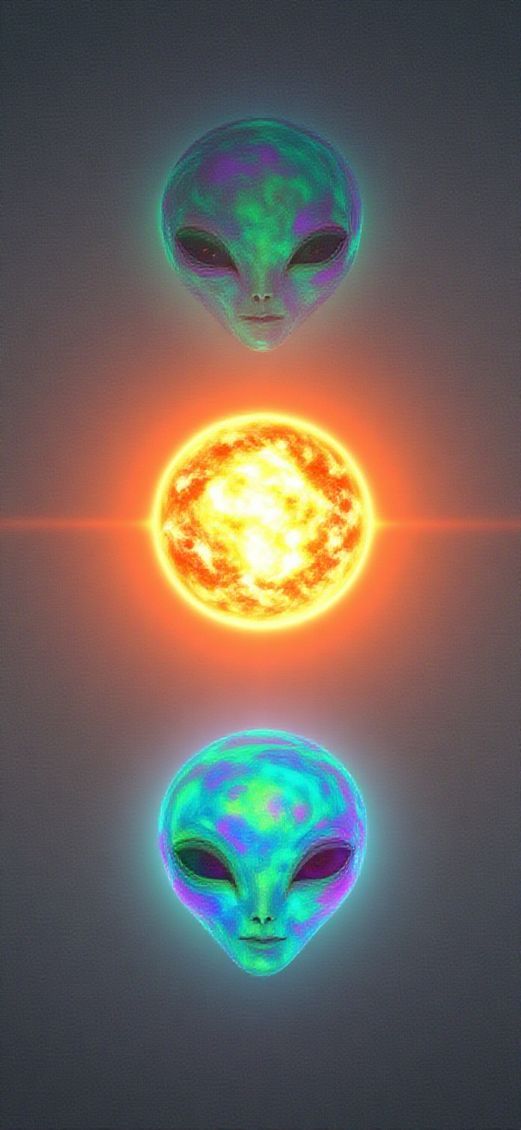 Alien Sunrise Three Suns Different Digital art Wallpaper