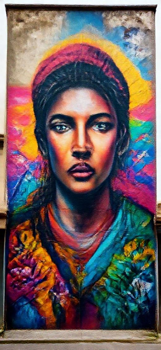 Aesthetic Pristine Street Art Mural Wallpaper