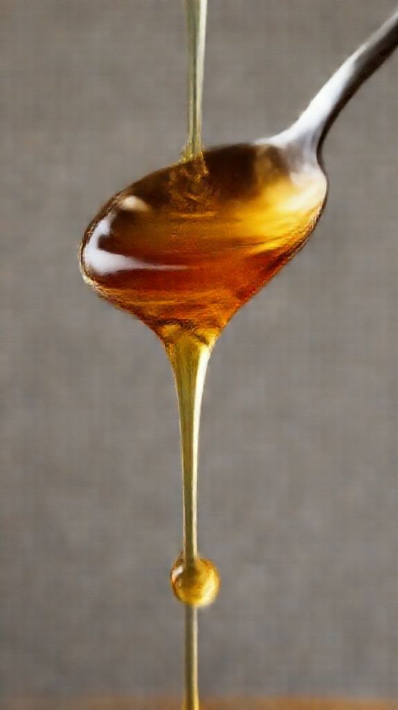 Honey Dripping From Spoon Golden Photorealistic Wallpaper