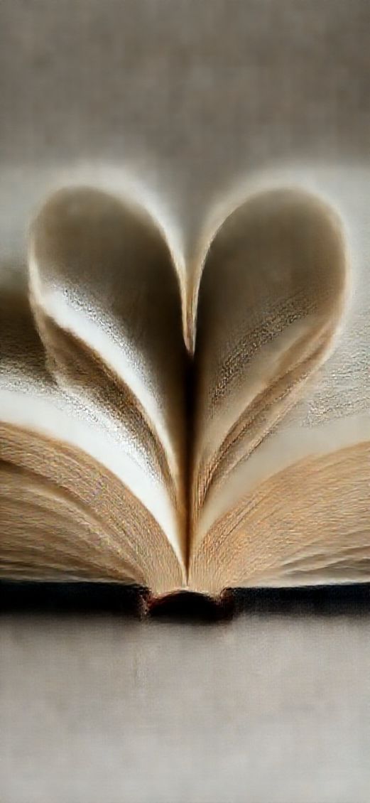 Book Pages Heart Shape Romantic Aesthetic Wallpaper