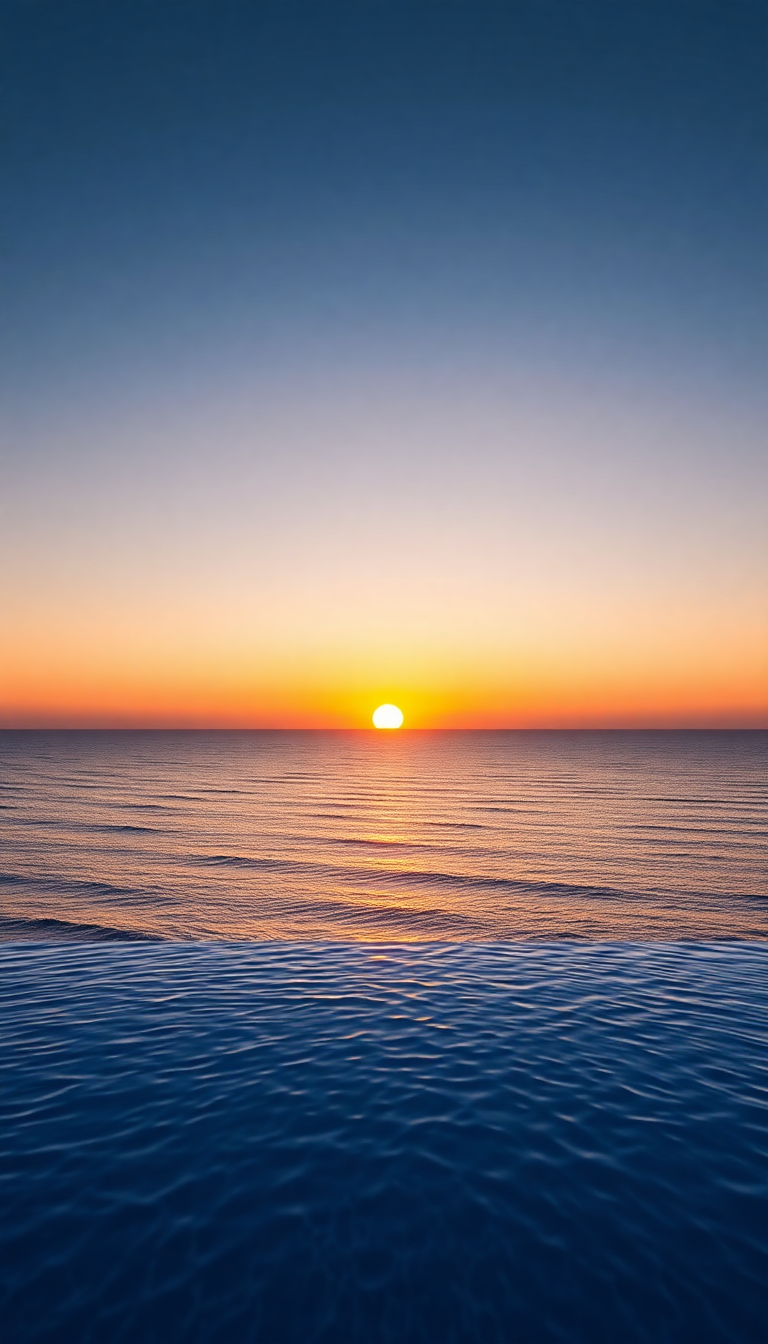 Infinity Pool Edge Overlooking Ocean Photorealistic Wallpaper