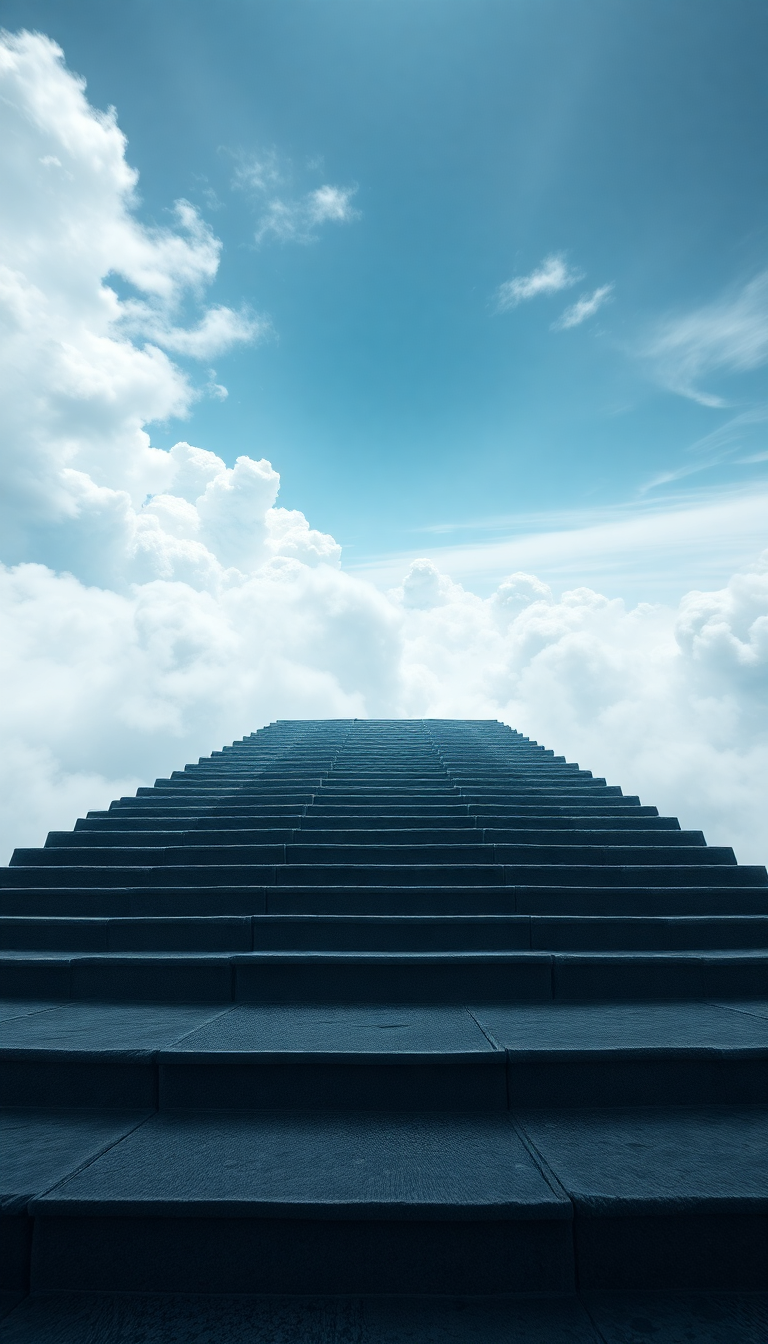 Stairs To Nowhere In Cloudy Digital art Wallpaper