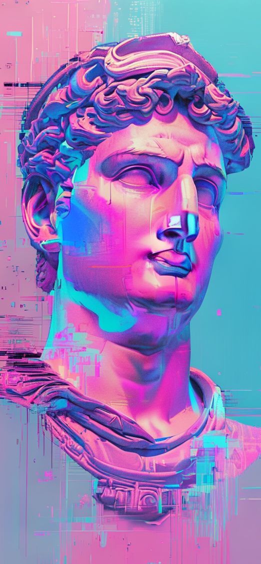 Glitch Aesthetic Pink Blue Abstract Ultra HD Wallpaper
