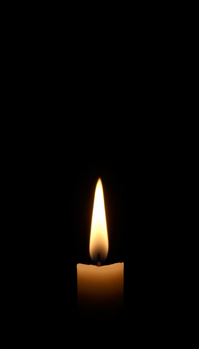 Single Candle Flame In Complete Photorealistic Wallpaper