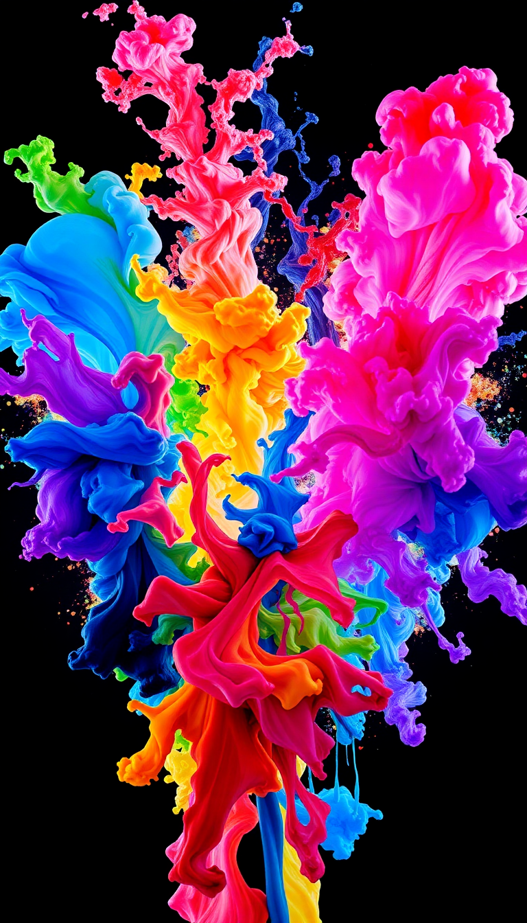 Ink Explosion In Water Freeze Digital art Wallpaper