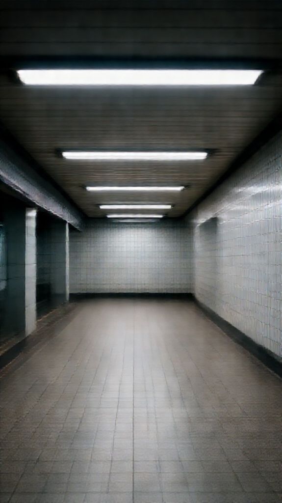 Empty Subway Station 3am Fluorescent Aesthetic Wallpaper