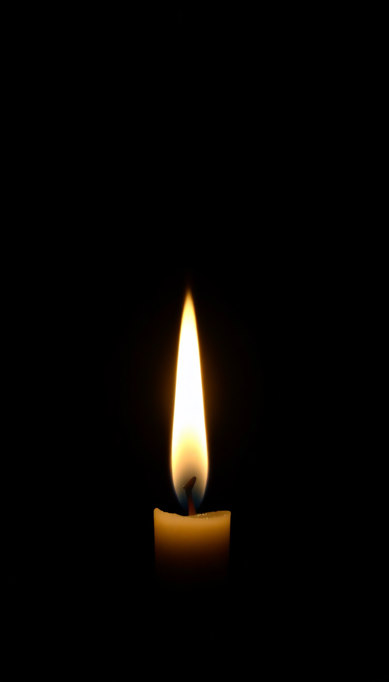 Single Candle Flame In Complete Photorealistic Wallpaper