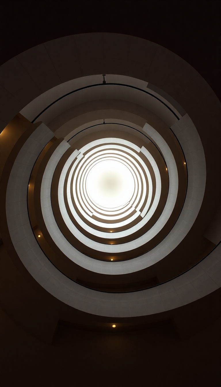 Spiral Staircase Looking Up Endless Photorealistic Wallpaper