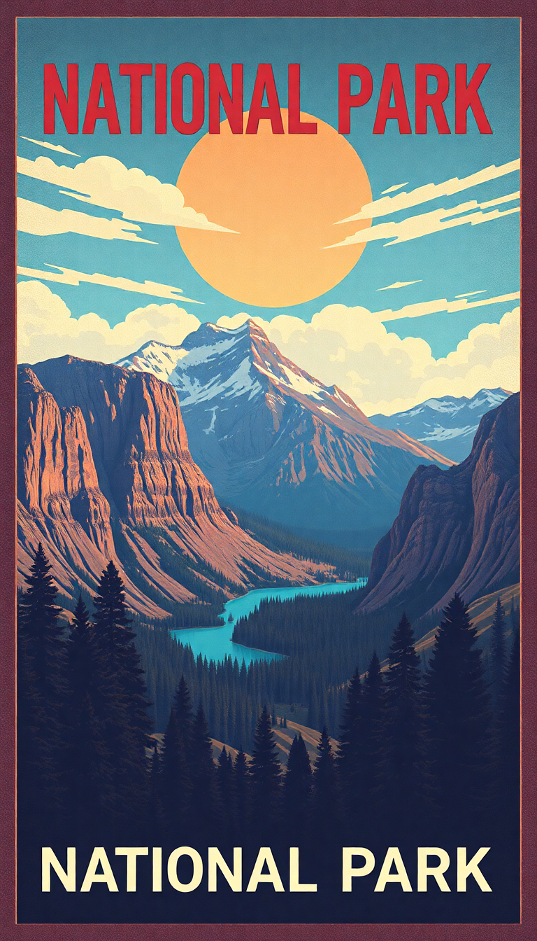 Western Celestial Vintage Travel Poster Wallpaper