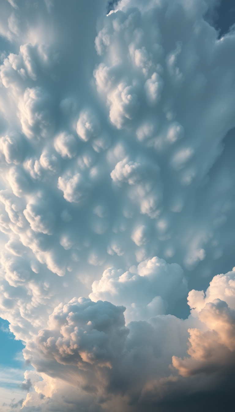 Mammatus Clouds Dramatic Bubble Sky Photorealistic Wallpaper