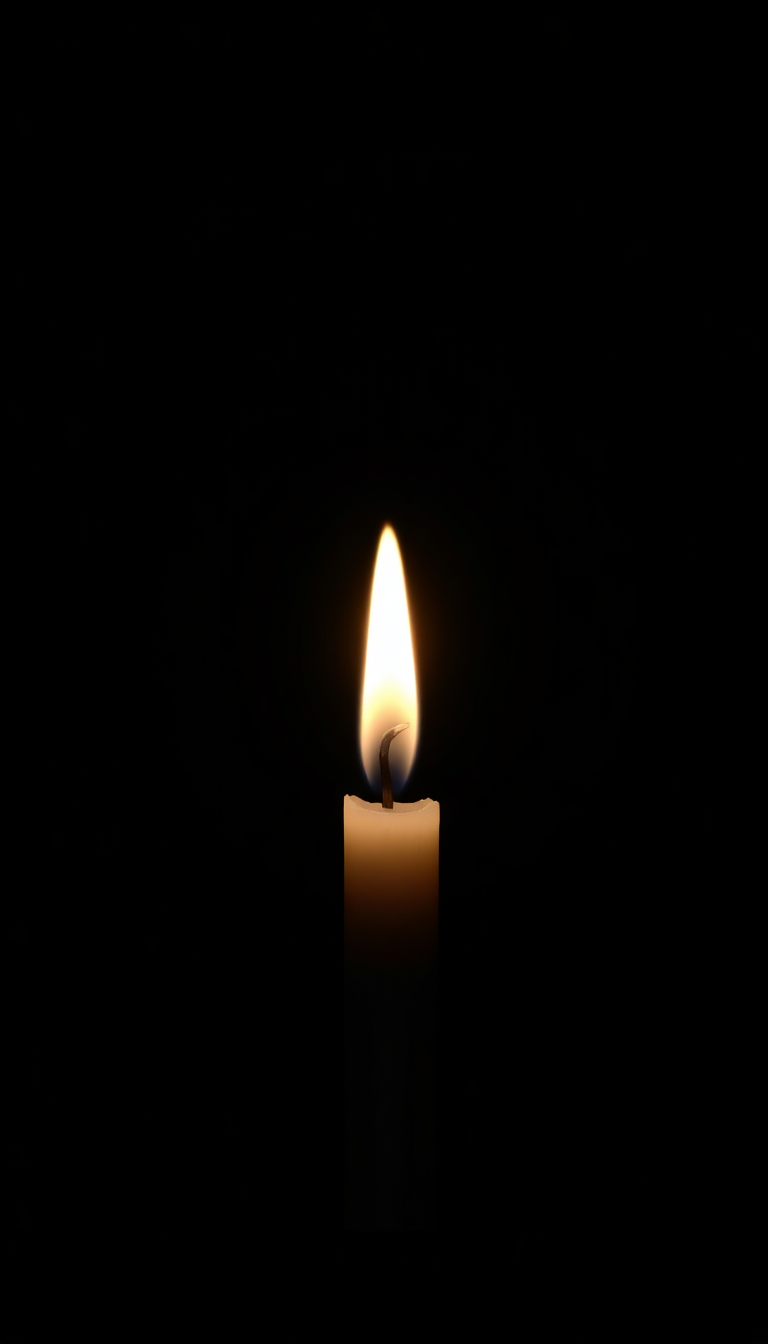Single Candle Flame In Complete Photorealistic Wallpaper