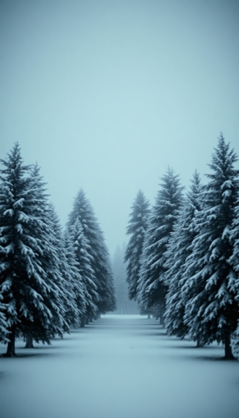 Blizzard Snow Wind Trees Bending Photorealistic Wallpaper