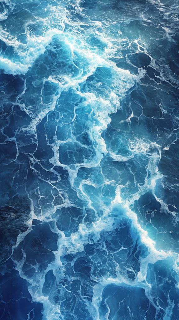 Ocean Waves Aerial View Pattern Photorealistic Wallpaper