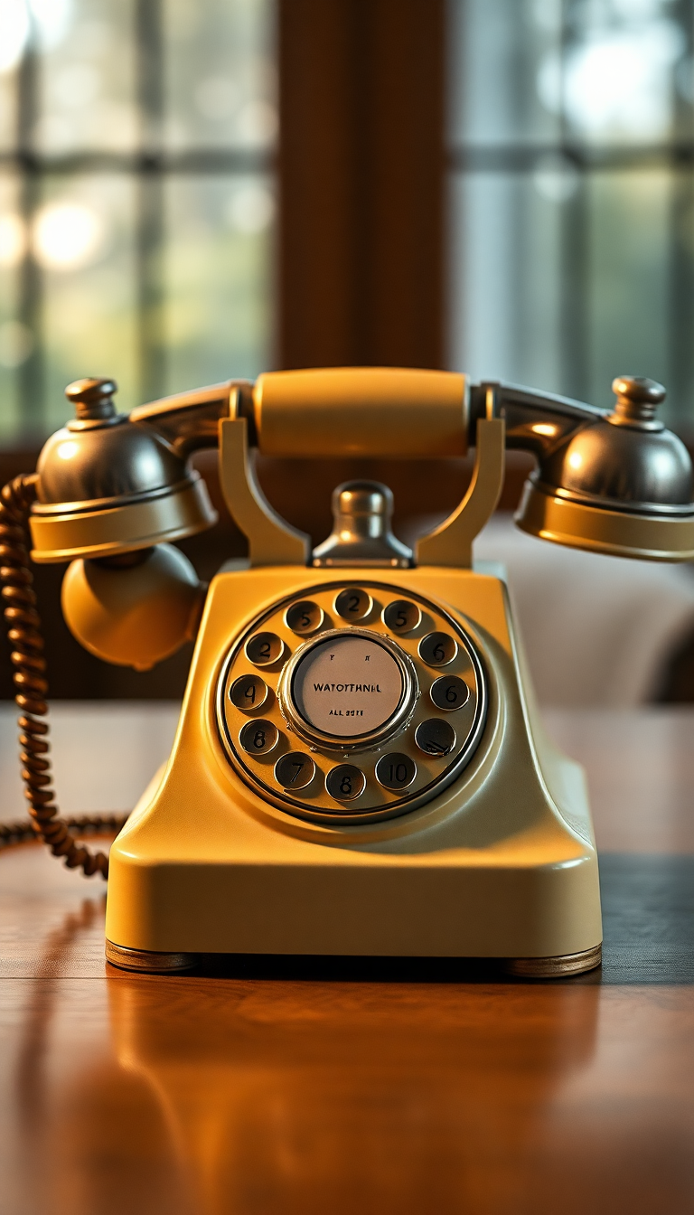 Photorealistic Sleek Telephone Rotary Dial Wallpaper