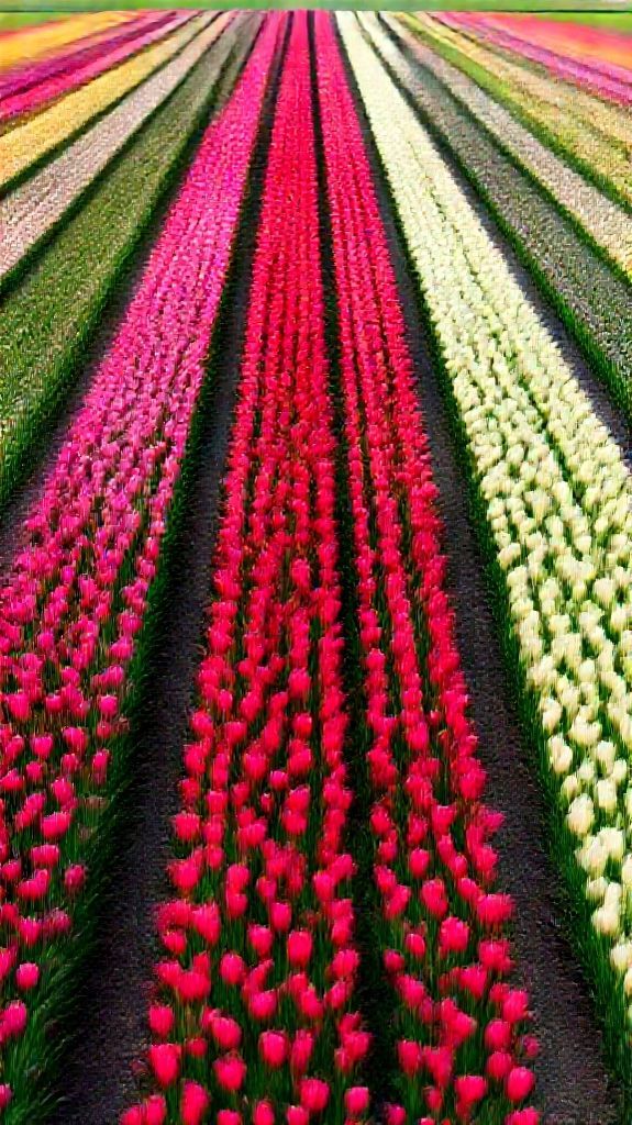 Frozen Field Netherlands Colorful Rows Wallpaper