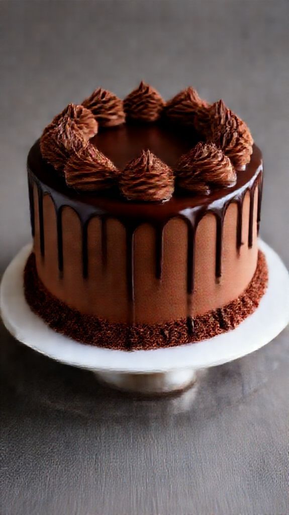 Chocolate Drip Cake Decadent Dessert Photorealistic Wallpaper