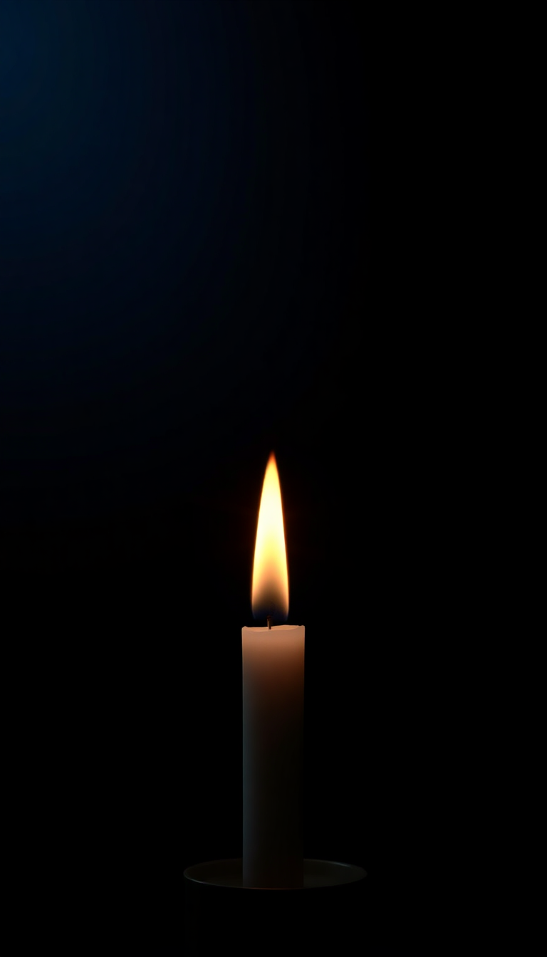 Single Candle Flame In Complete Photorealistic Wallpaper