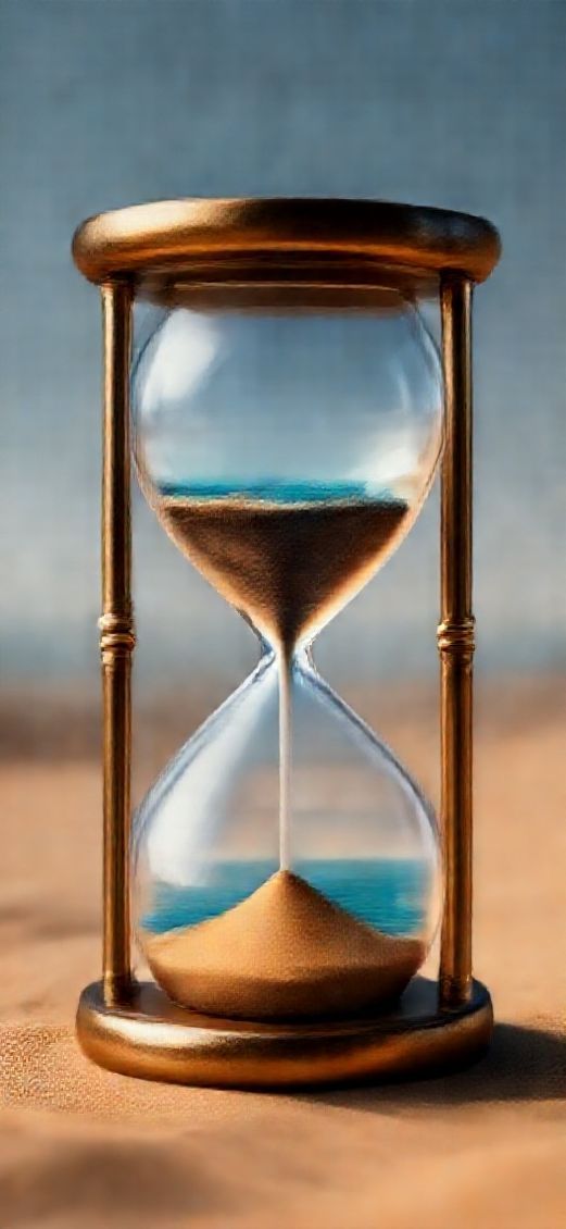 Hourglass Containing Ocean And Desert Digital art Wallpaper
