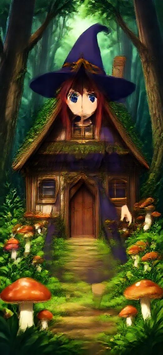 Witch Cottage In Fantastical Compact Wallpaper