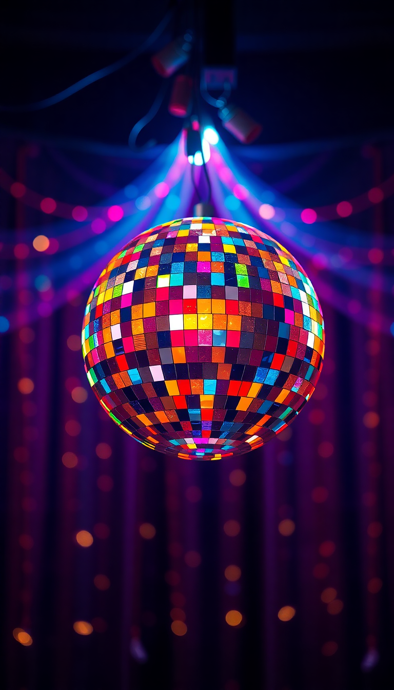 Soft 70s Ball Colorful Photorealistic Wallpaper