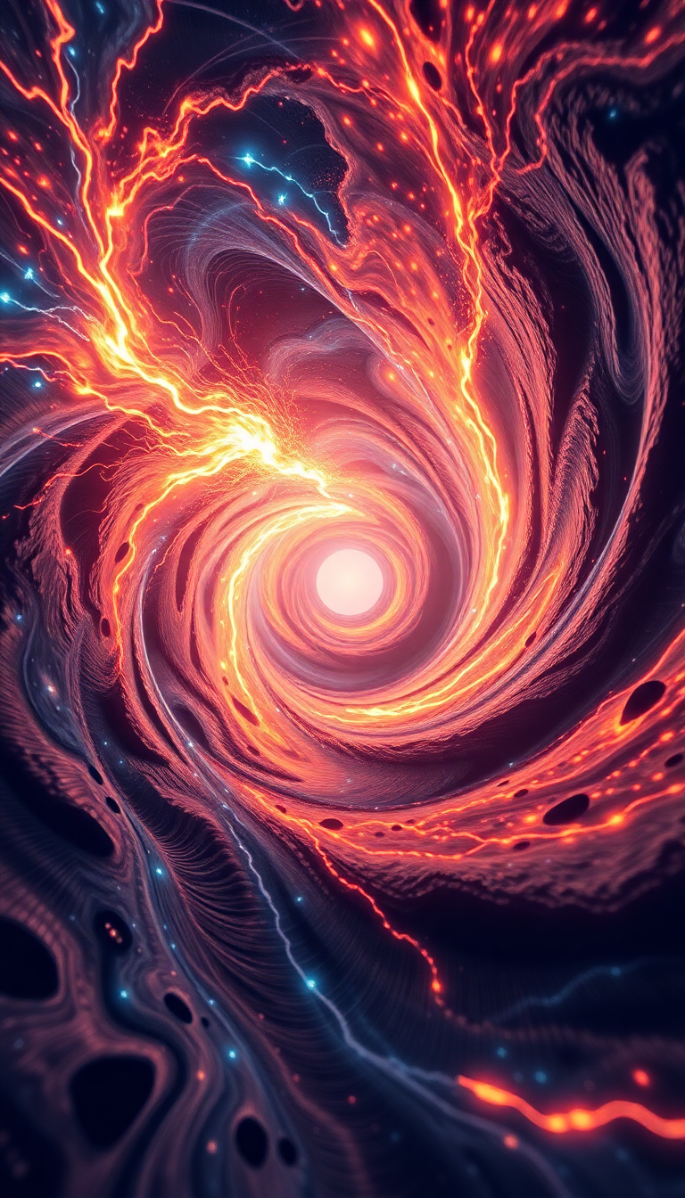 Wormhole Portal Swirling Energy Gateway Digital art Wallpaper