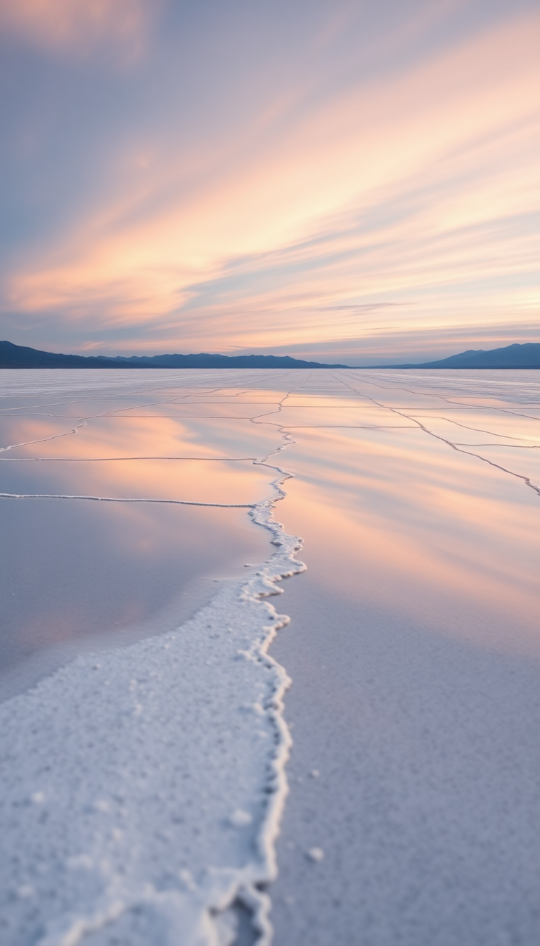 Salt Flats Mirror Reflection Perfect Photorealistic Wallpaper