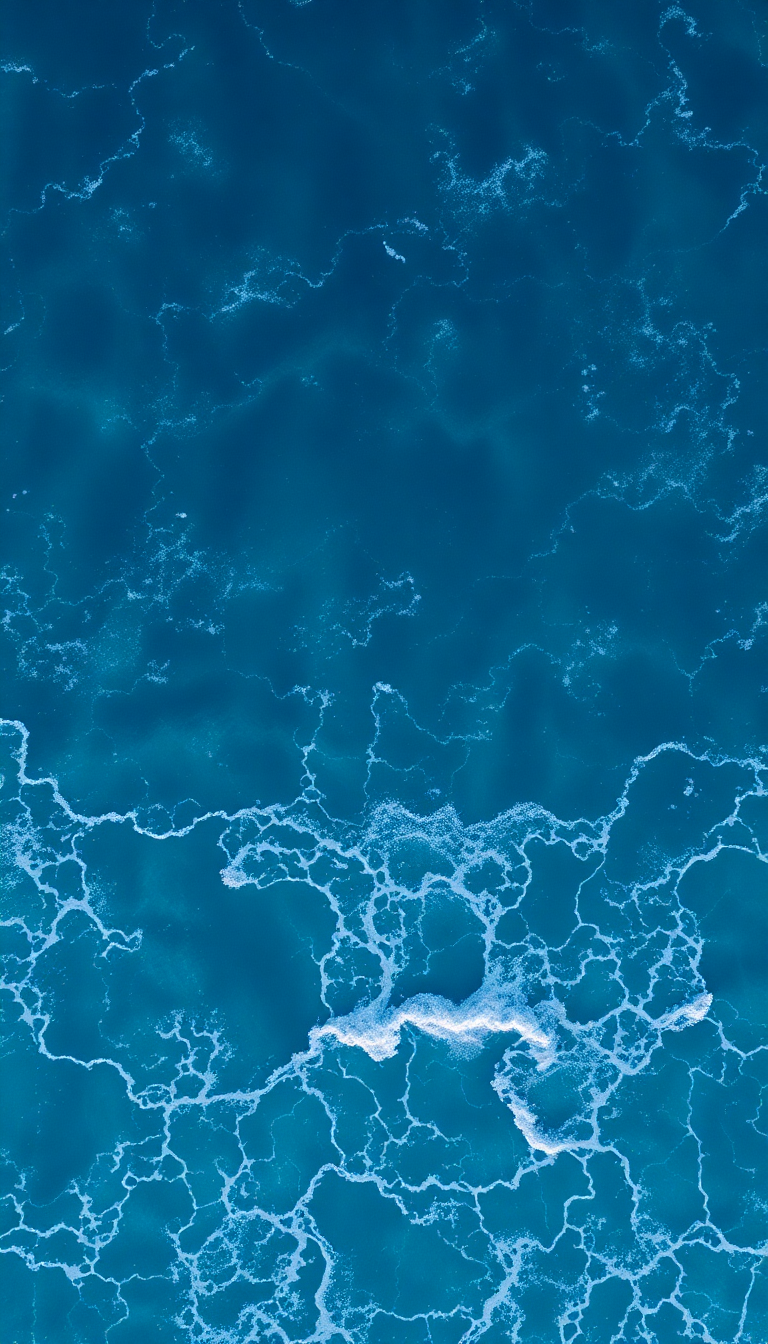 Ocean Waves Aerial View Pattern Photorealistic Wallpaper