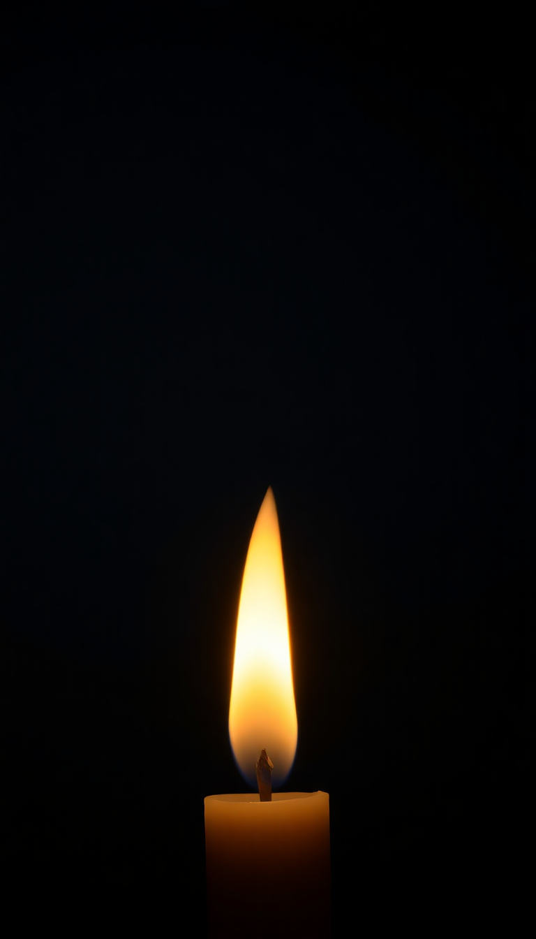 Single Candle Flame In Complete Photorealistic Wallpaper