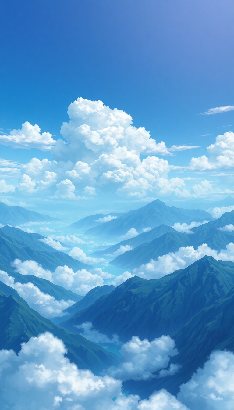 Cloud Sea Above Mountains Anime Anime Wallpaper