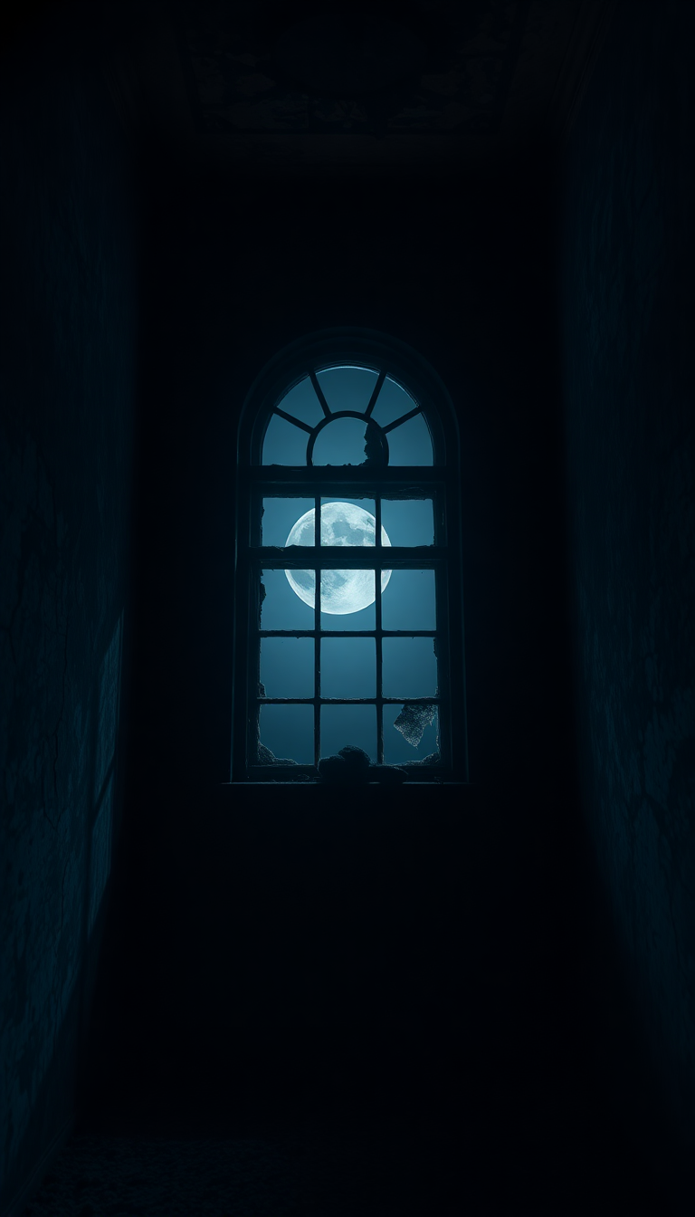 Abandoned Mansion Moonlight Through Broken Photorealistic Wallpaper