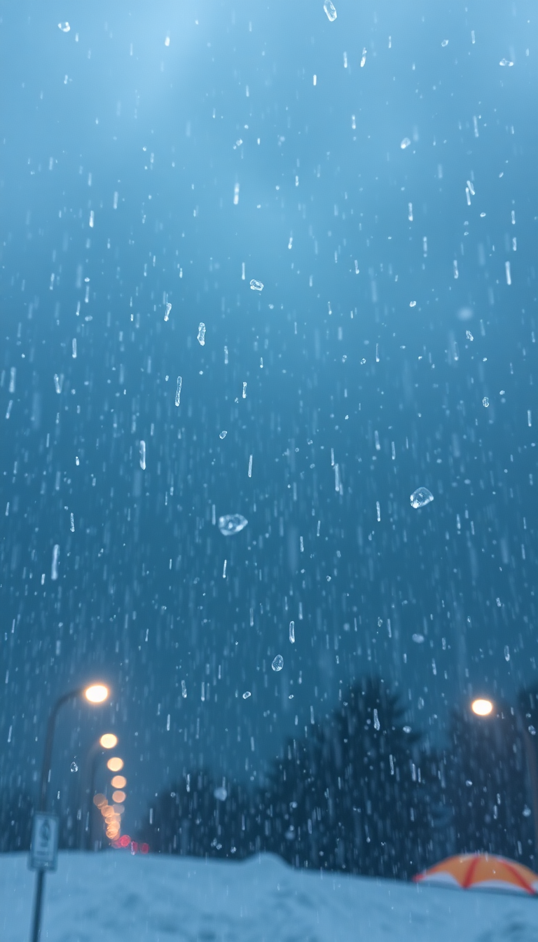 Hailstorm Dramatic Ice Falling Dark Photorealistic Wallpaper