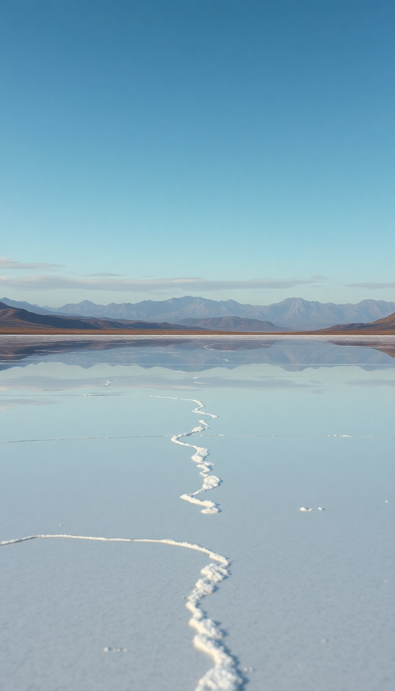 Salt Flats Mirror Reflection Perfect Photorealistic Wallpaper