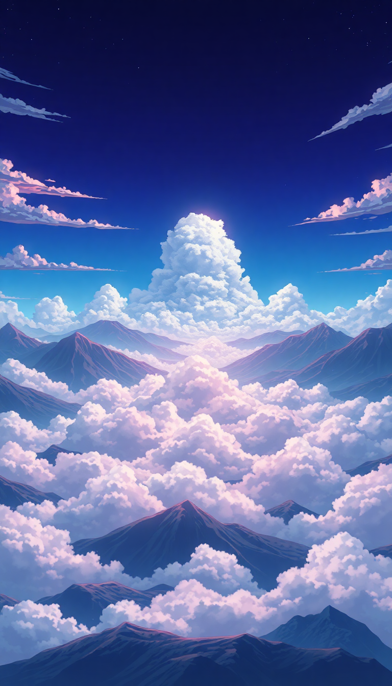 Cloud Sea Above Mountains Anime Anime Wallpaper