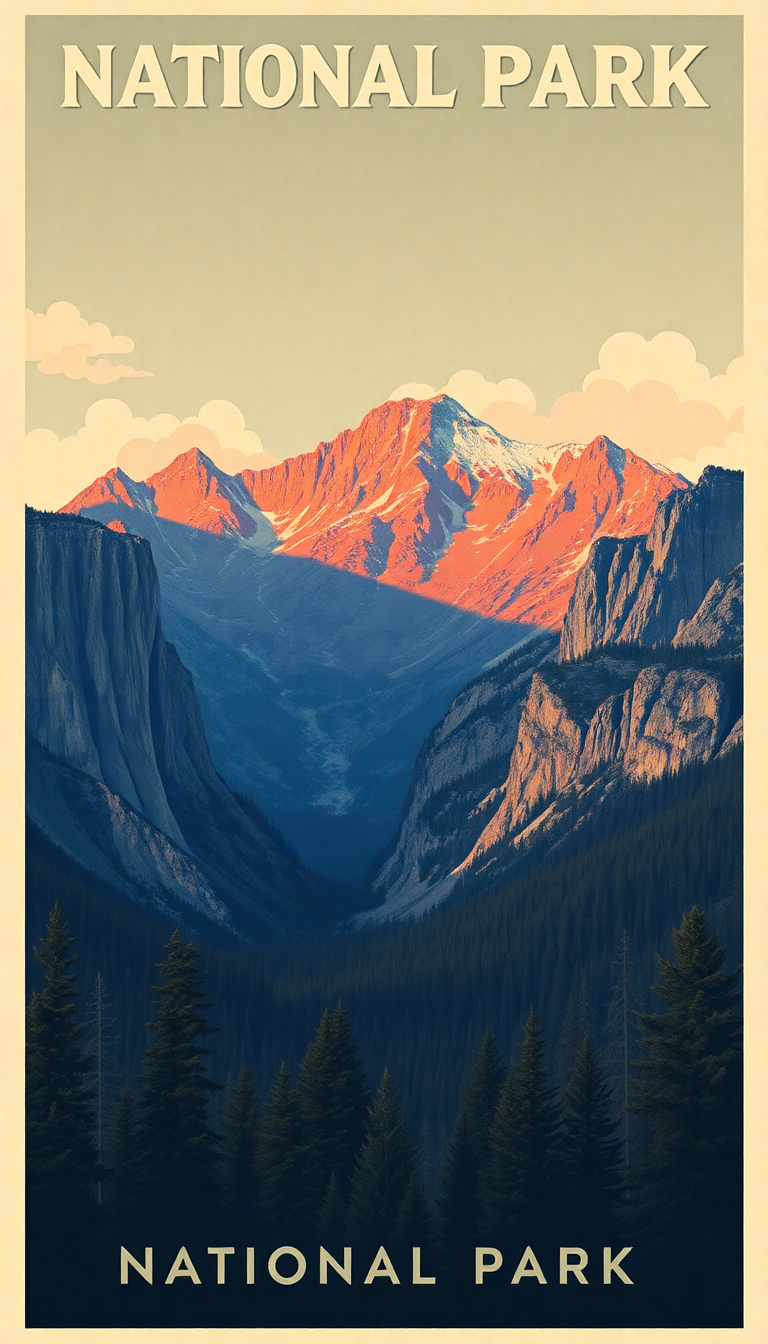 Poster Style National Park Aesthetic Pro Wallpaper