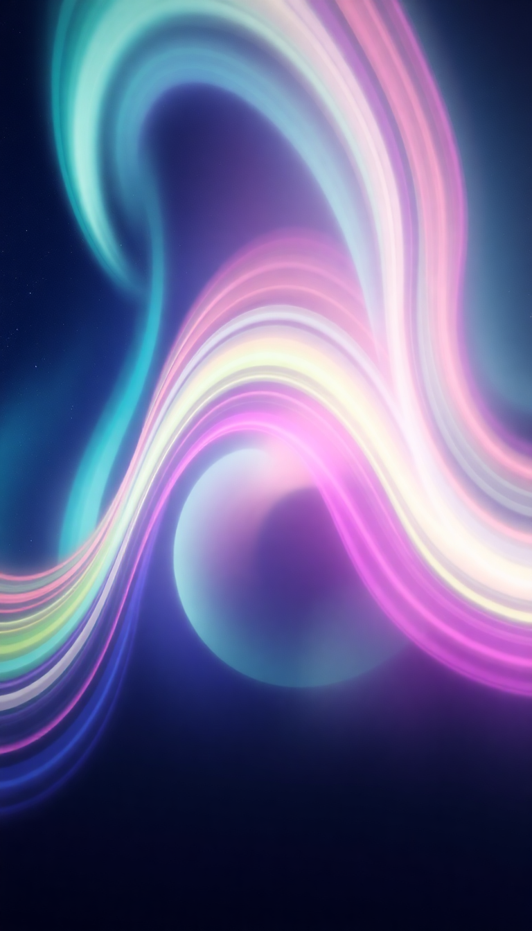 Northern Lights Abstracted Flowing Ribbons Digital art Wallpaper