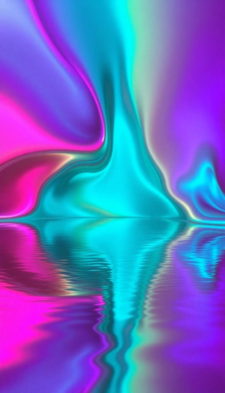Liquid Chrome Morphing Shapes Reflective Digital art Wallpaper