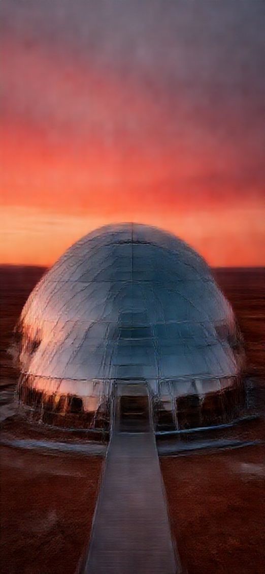 Mars Colony Dome At Sunset Digital art Wallpaper