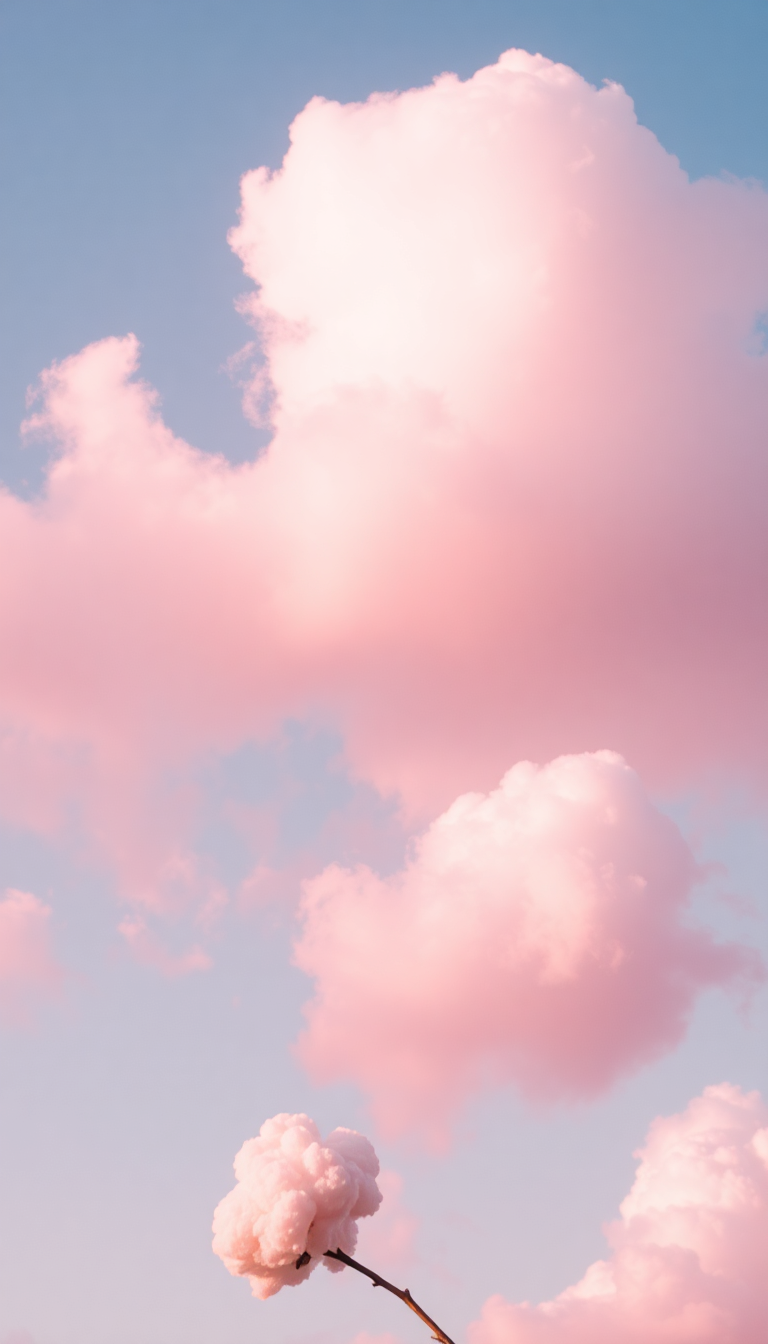 Pink Cloud Cotton Candy Sky Aesthetic Wallpaper