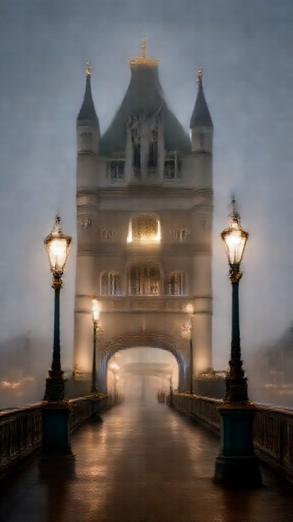 Bridge Vintage Lampposts Night Dark New Wallpaper