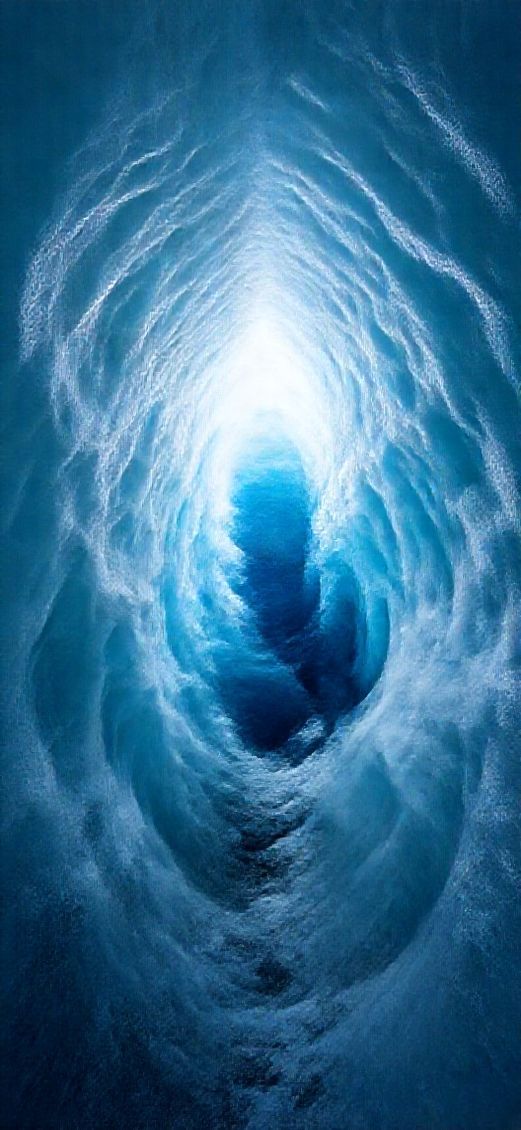 Glacial Ice Cave Blue Crystal Photorealistic Wallpaper