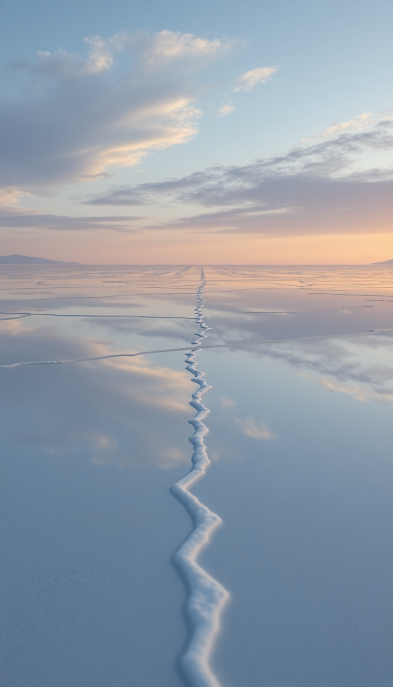 Salt Flats Mirror Reflection Perfect Photorealistic Wallpaper