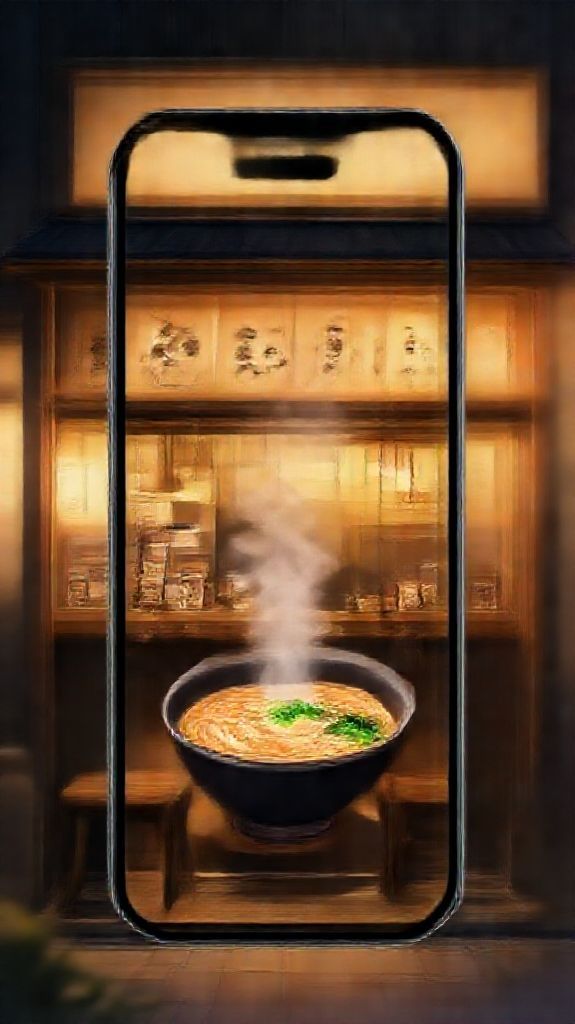 Cozy Ramen Shop At Night Anime Wallpaper