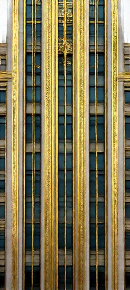 Art Deco Building Facade Geometric Photorealistic Wallpaper