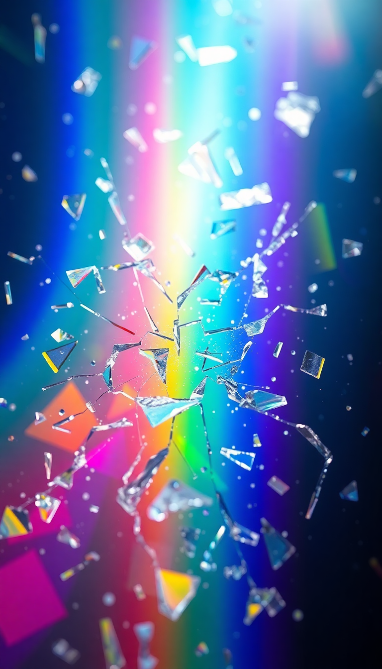 Shattered Glass Prism Light Rainbow Digital art Wallpaper