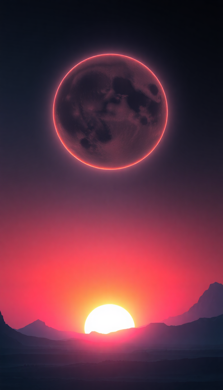 Alien Sunrise Three Suns Different Digital art Wallpaper