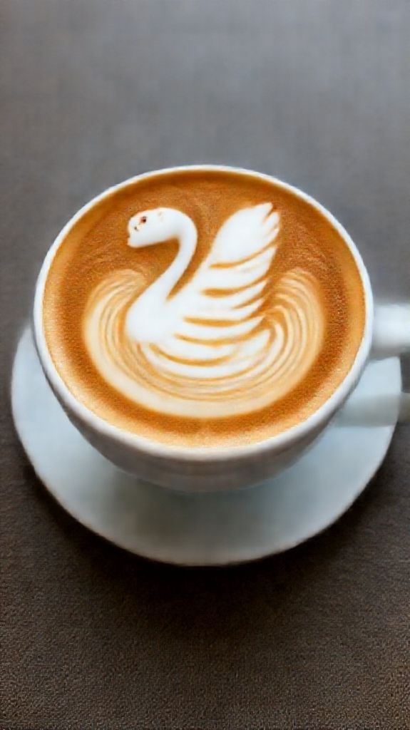 Perfect Latte Art Swan Milk Photorealistic Wallpaper