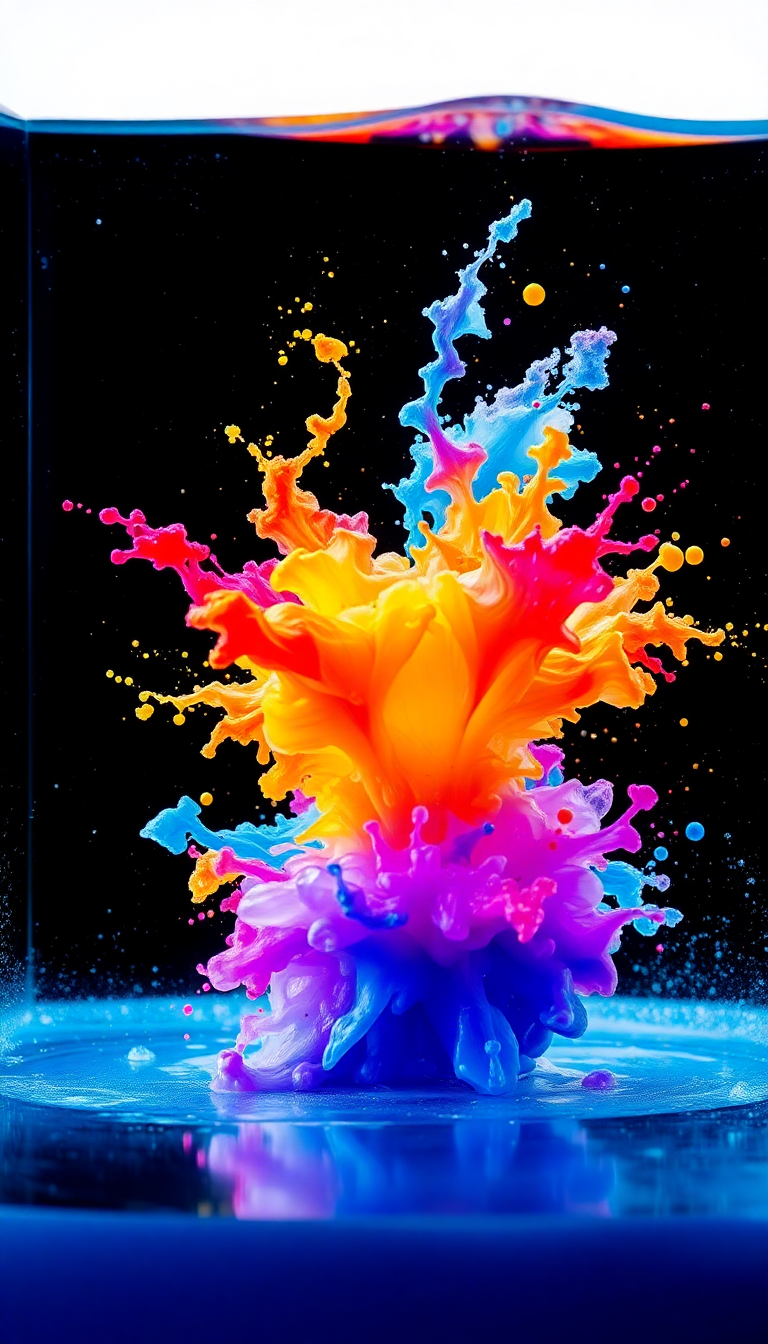 Ink Explosion In Water Freeze Digital art Wallpaper