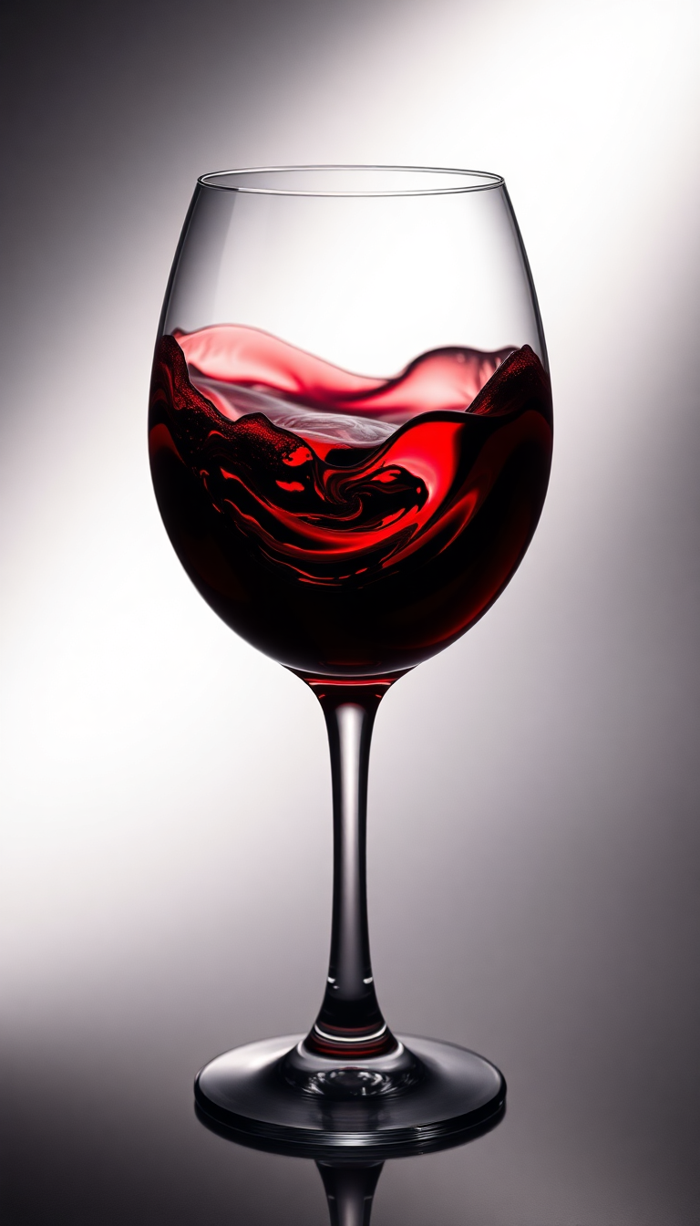 Wine Glass Swirl Burgundy Liquid Photorealistic Wallpaper